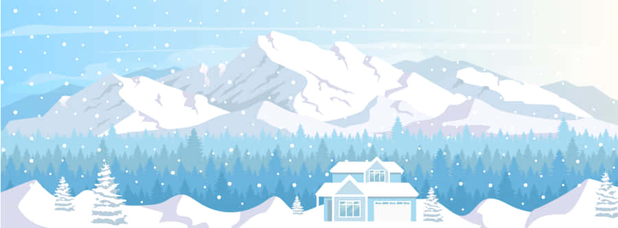 Ski Mountain Cartoon Wallpaper