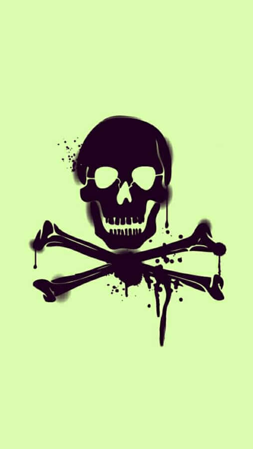 Skull And Crossbones Black Ink Wallpaper
