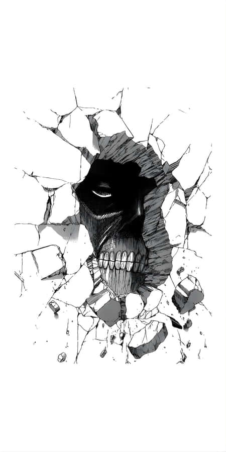 Skull Breaking Through Wall Wallpaper