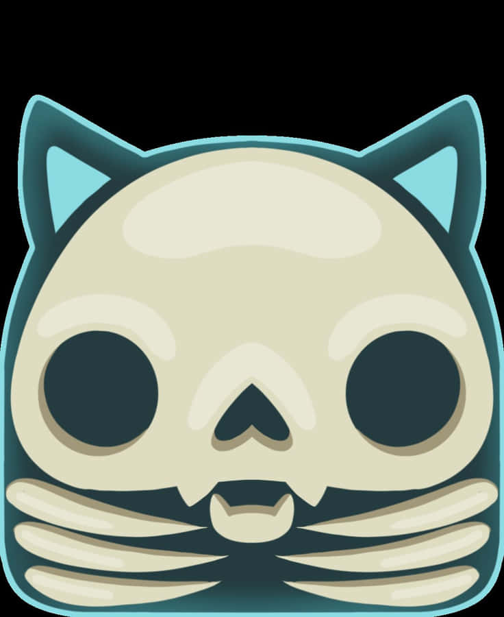 Skull Cat Blooket Character Wallpaper