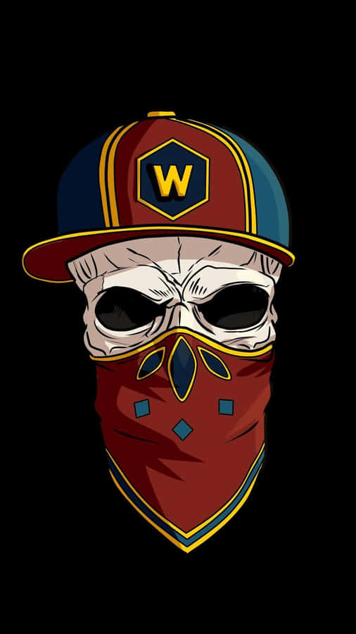 Skull Wearing A Cap Digital Art Wallpaper