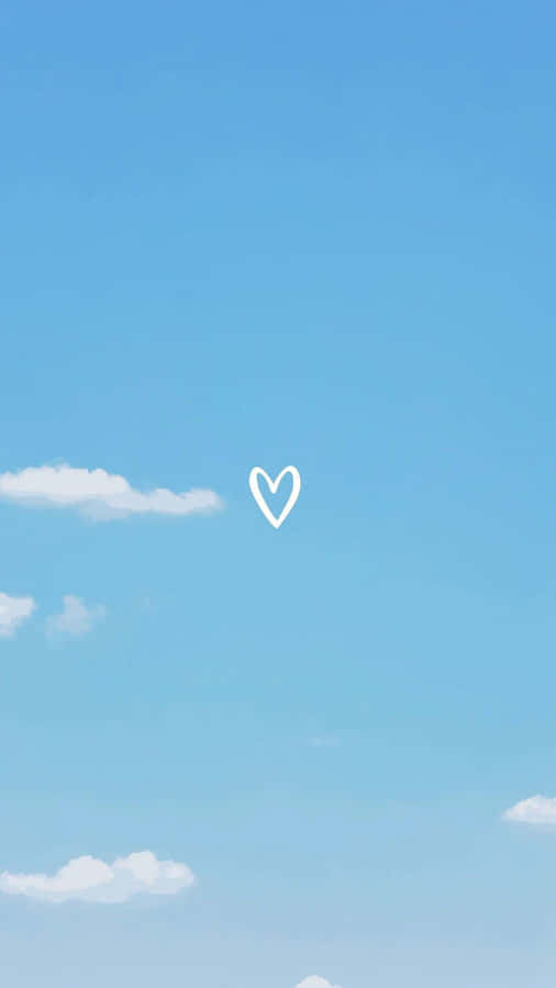 Sky Heart_ Aesthetic_ Blue Wallpaper