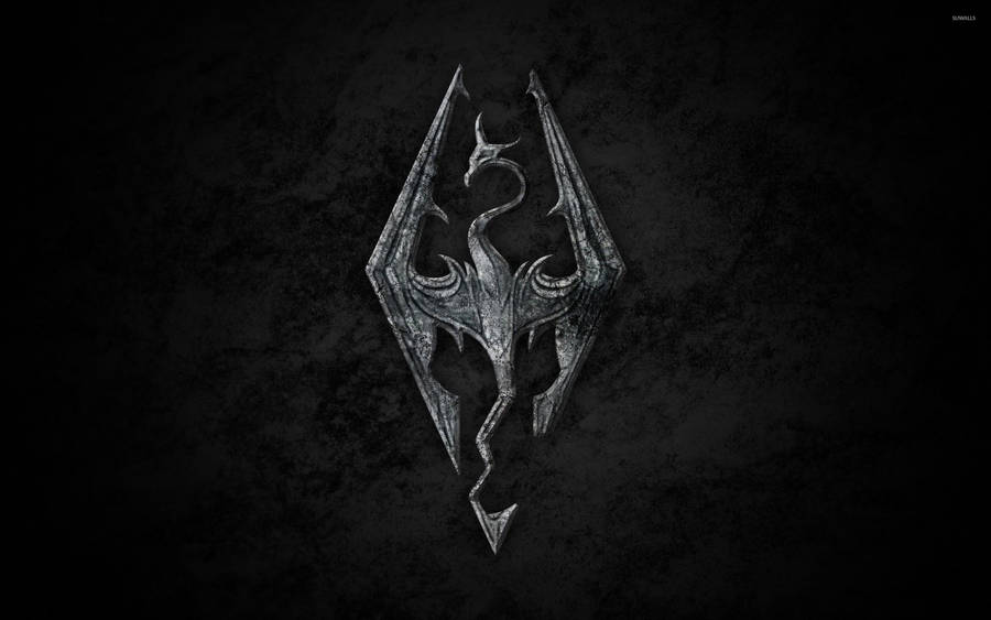 Skyrim Seal Of Akatosh Logo Wallpaper