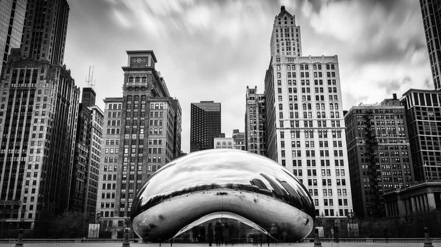 Skyscrapers Behind The Cloud Gate Wallpaper