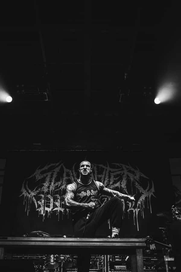 Slaughter To Prevail_ Concert_ Monochrome Wallpaper