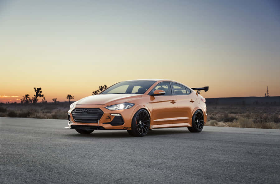 Sleek And Stunning Hyundai Elantra In Action Wallpaper