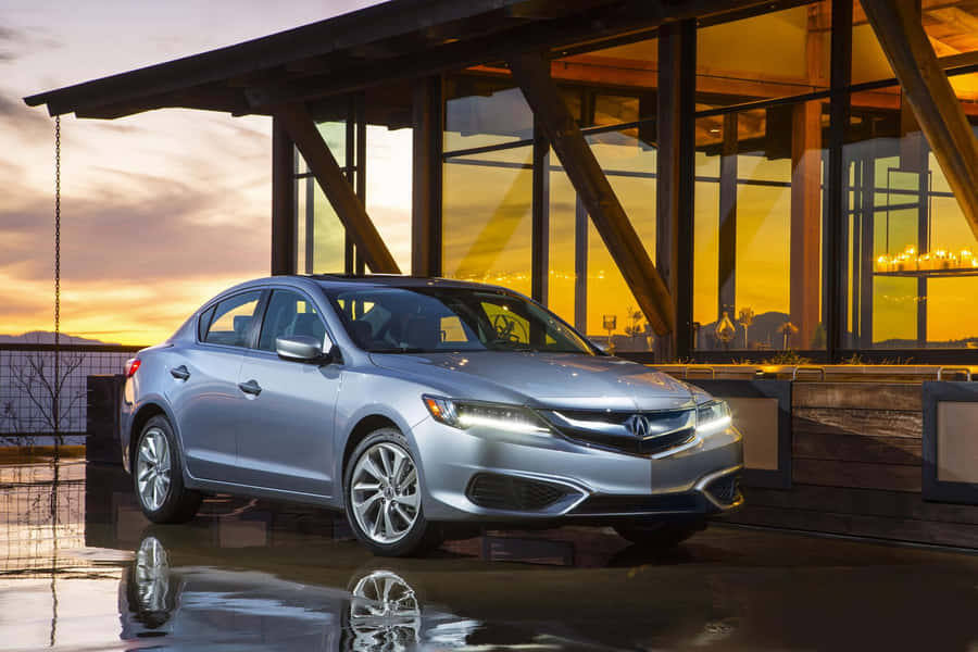 Sleek And Stylish Acura Ilx With Stunning Background Wallpaper