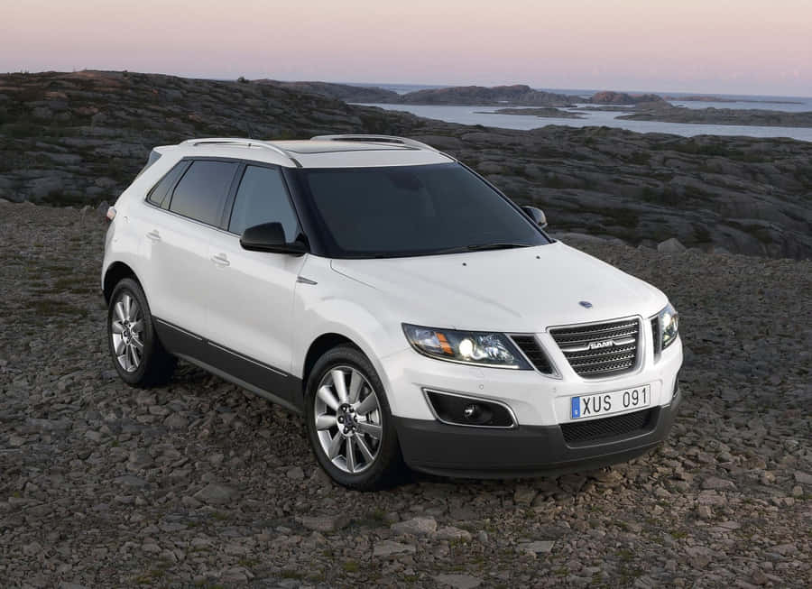 Sleek And Stylish Saab 9-4x In Natural Setting Wallpaper