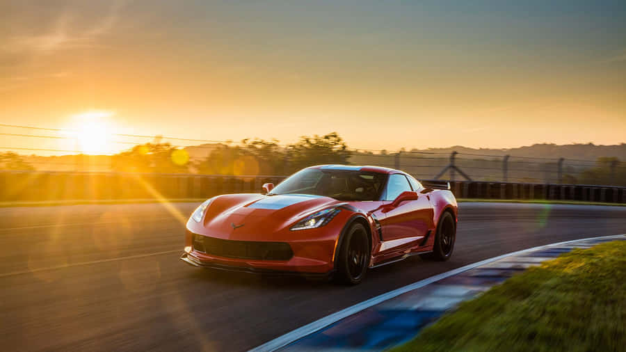 Sleek Chevrolet Corvette Grand Sport In Action Wallpaper