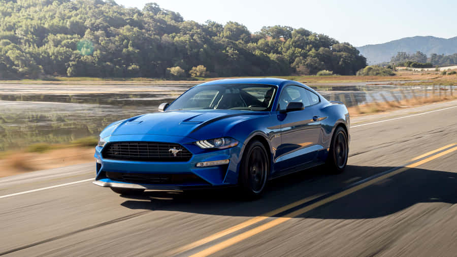 Sleek Ford Mustang Ecoboost On The Road Wallpaper