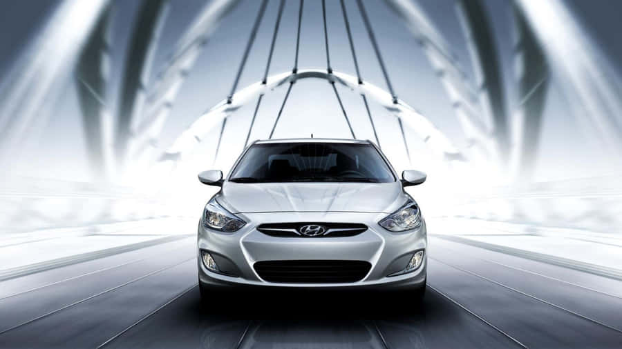 Sleek Hyundai Accent In Action Wallpaper