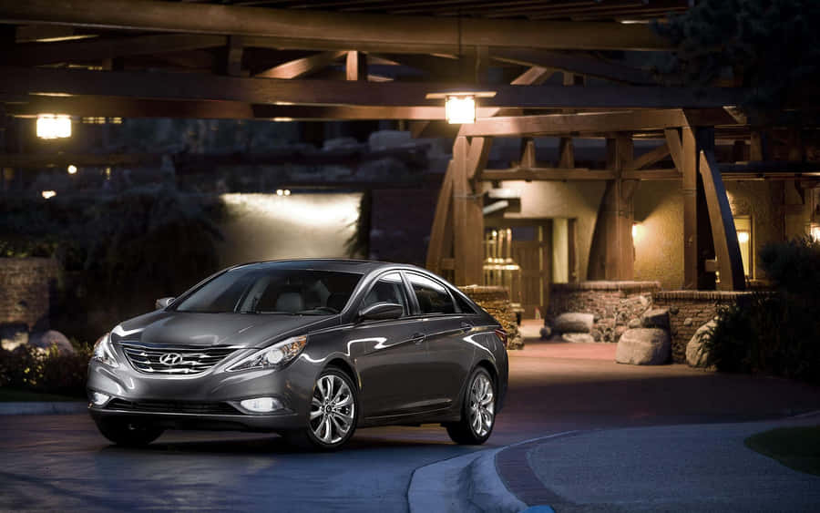 Sleek Hyundai Sonata On A Relaxing Drive Wallpaper