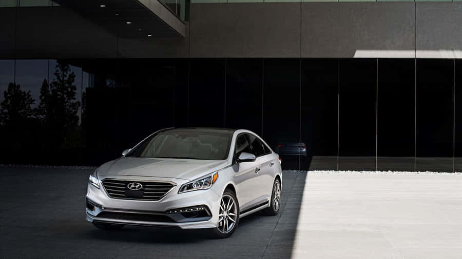 Sleek Hyundai Sonata On Scenic Roadside Wallpaper