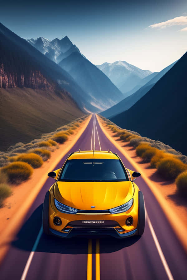 Sleek Minimalist Car On The Road Wallpaper
