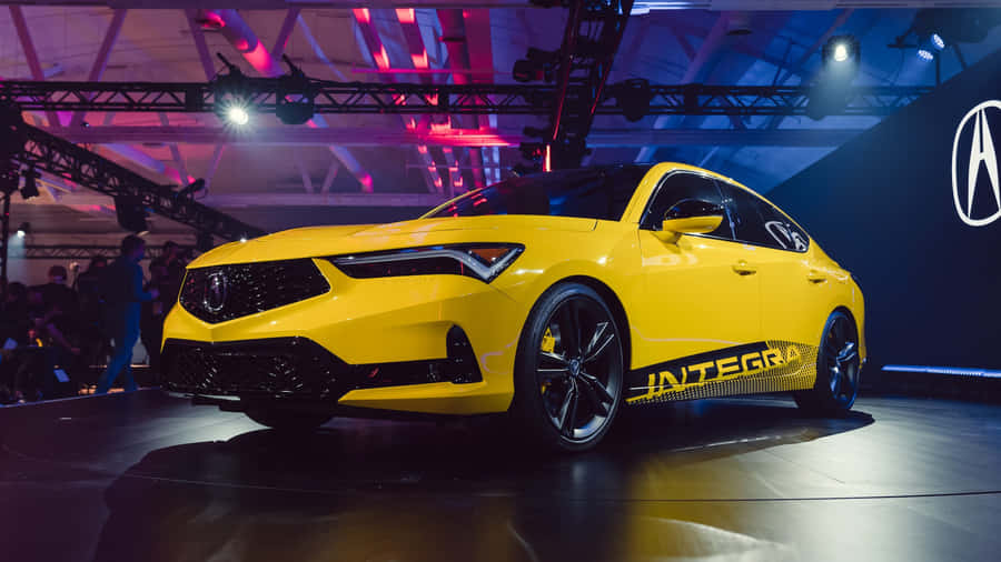 Sleek Red Acura Integra On The Road Wallpaper