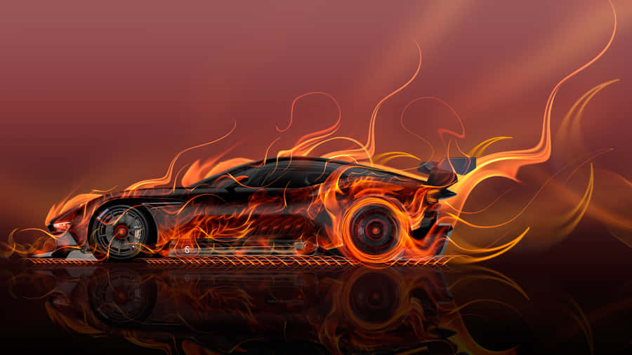 Sleek, Red Luxury Sports Car In Urban Landscape Wallpaper