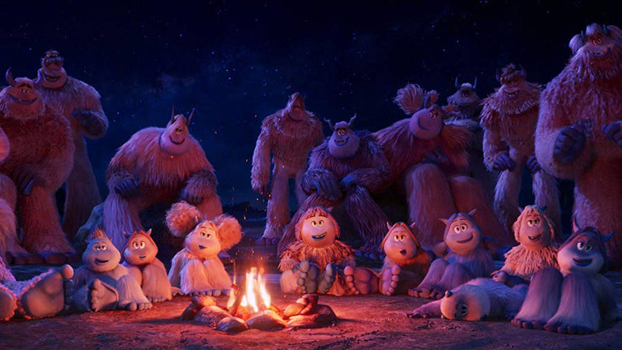 Smallfoot Yeti Campfire Wallpaper