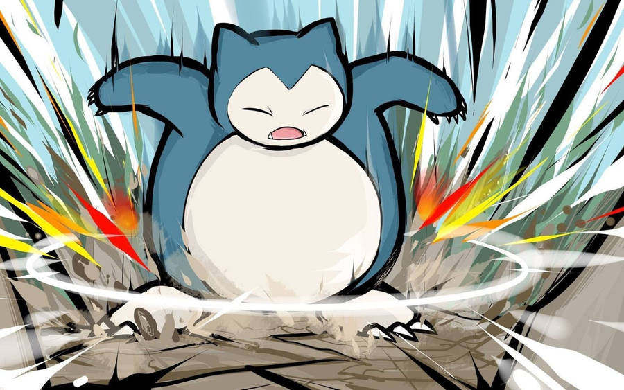 Smashing Snorlax Artwork Wallpaper