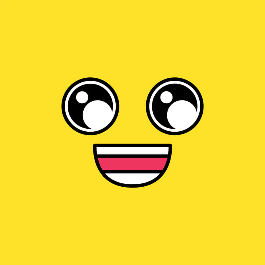 Smile Emoji Big Eyes Yellow Wallpaper