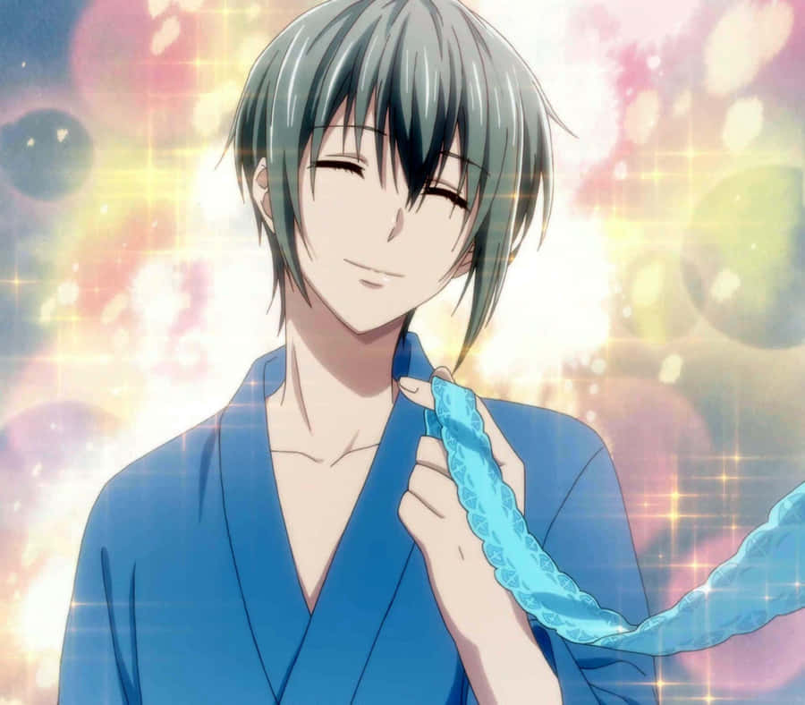 Smiling Anime Character Yuki Sohma Wallpaper