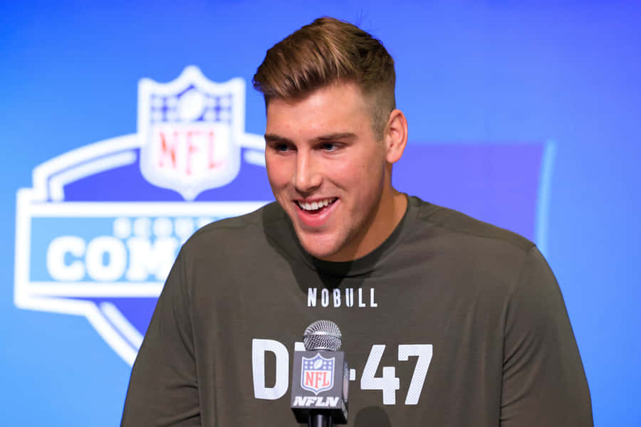 Smiling Athleteat N F L Combine Wallpaper
