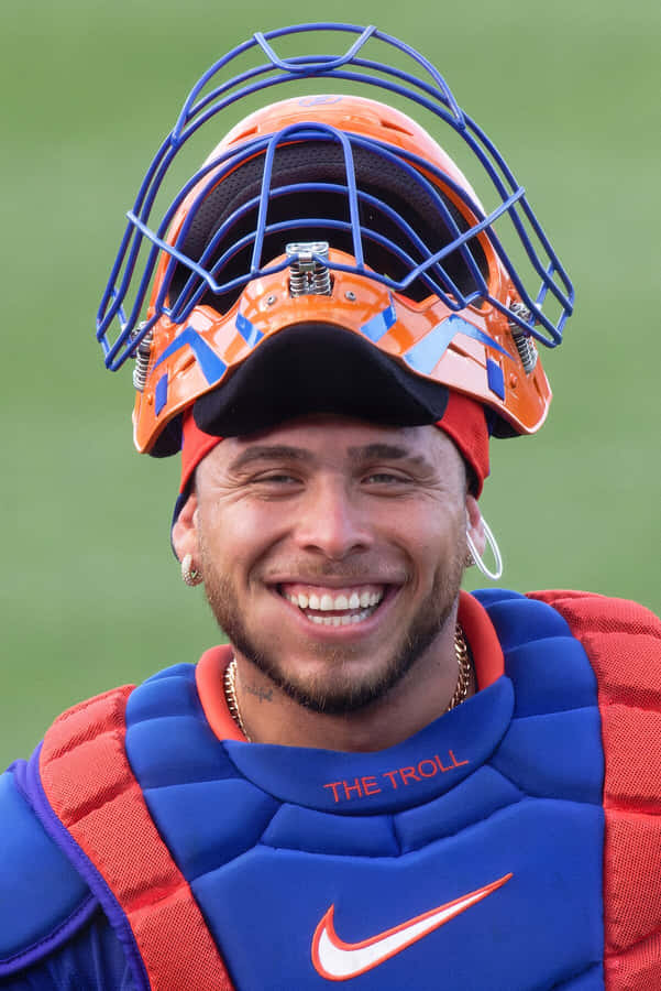 Smiling Catcherin Blueand Orange Gear Wallpaper