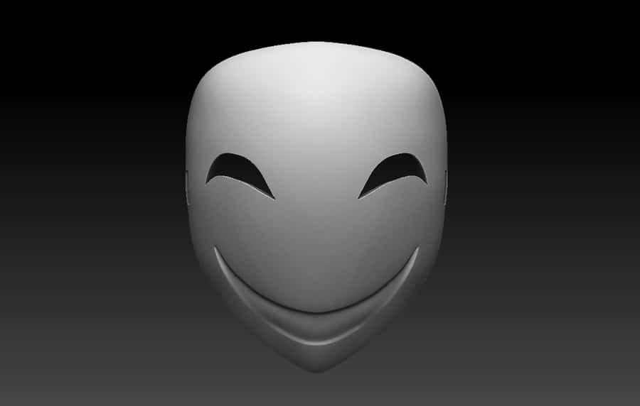 Smiling Mask3 D Render Wallpaper