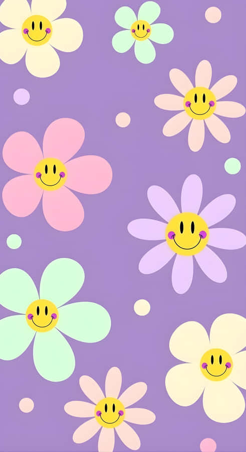 Smiling Pastel Flowers Wallpaper