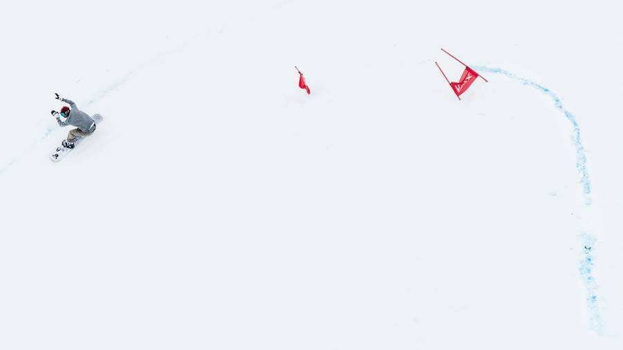 Snowboarding Top View Wallpaper
