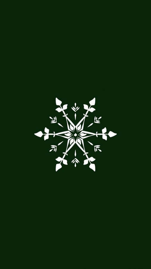 Snowflake Dark Green Christmas Wallpaper