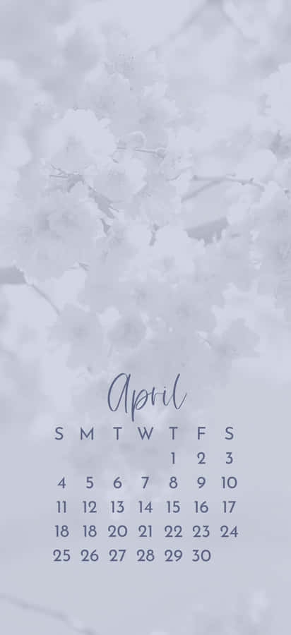 Snowy April Calendar Background Wallpaper