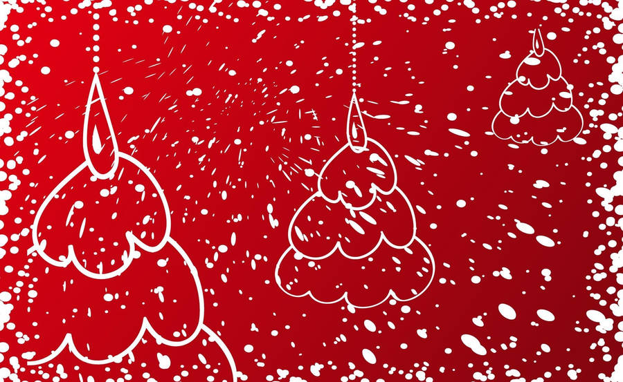 Snowy Christmas In Red Wallpaper