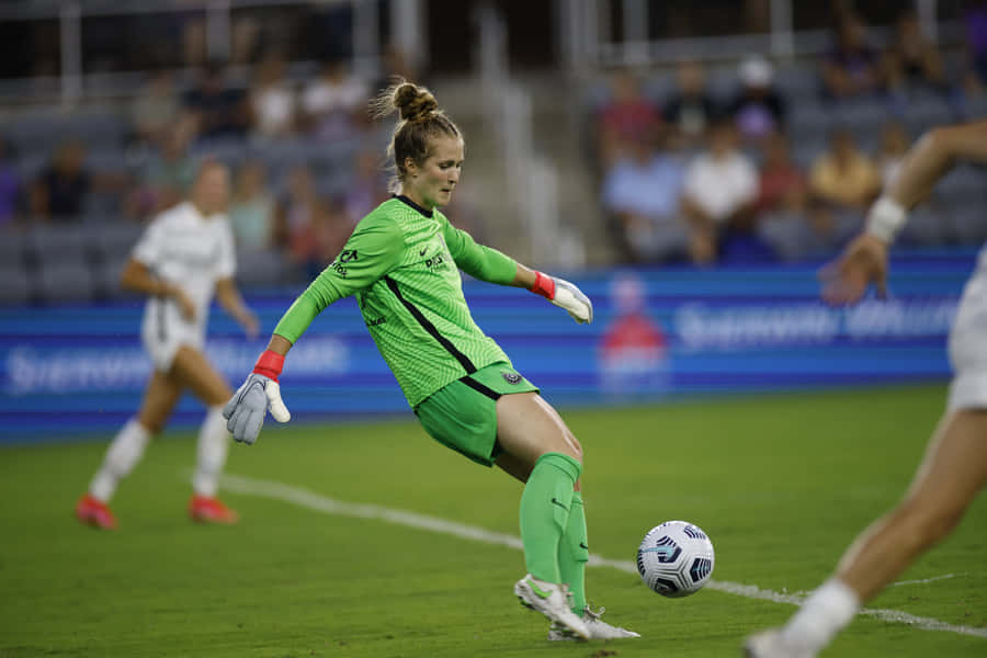 Soccer Goalkeeperin Action Wallpaper