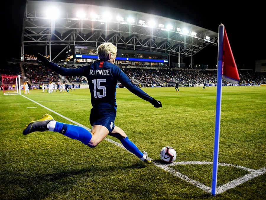 Soccer Player Corner Kick Action Wallpaper