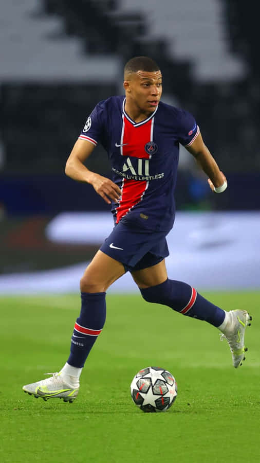 Soccer_ Player_in_ Action_on_ Field Wallpaper