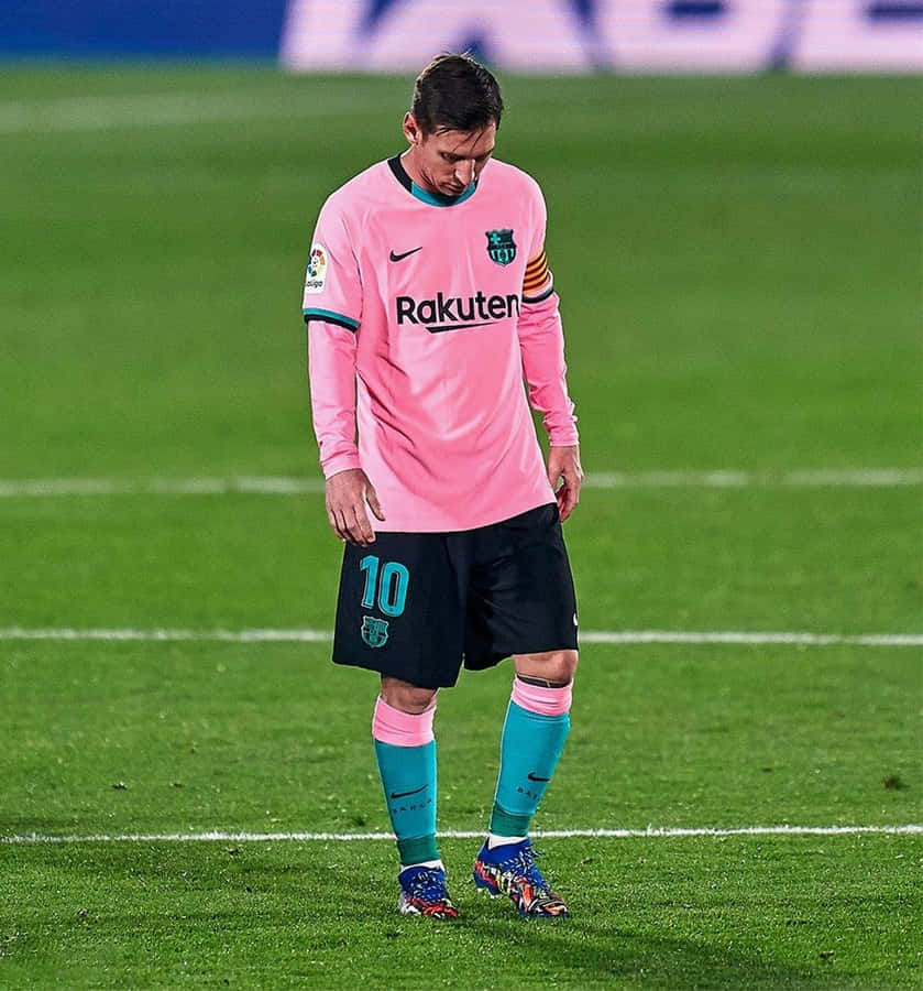 Soccer_ Player_in_ Pink_ Jersey_ Number_10 Wallpaper