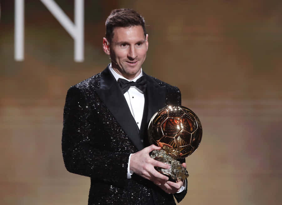 Soccer_ Player_with_ Ballon_d Or_ Award Wallpaper
