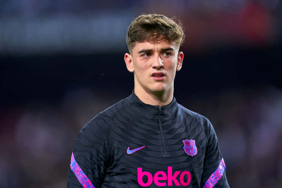 Soccer Playerin F C Barcelona Kit Wallpaper