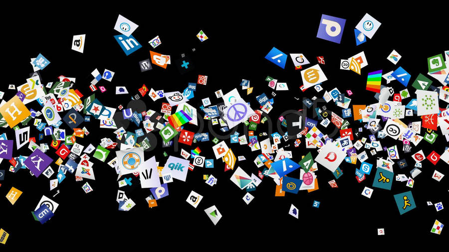 Social Network Explosion Logos Wallpaper