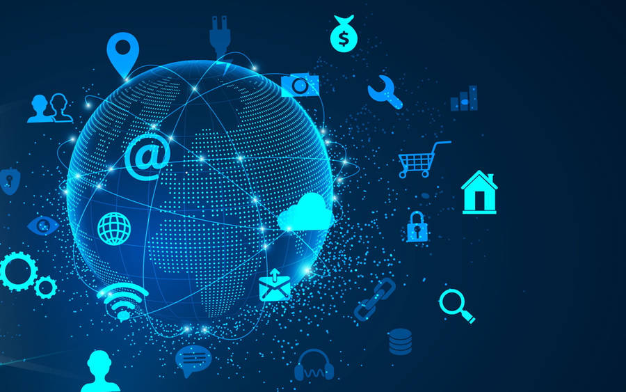 Social Network Revolves On Blue Earth Wallpaper