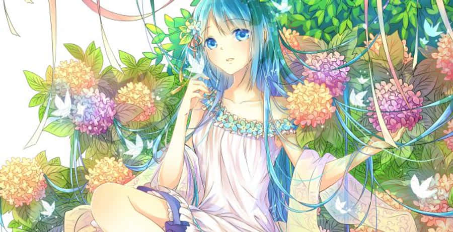 Soft And Delicate Petals Of An Anime Flower. Wallpaper