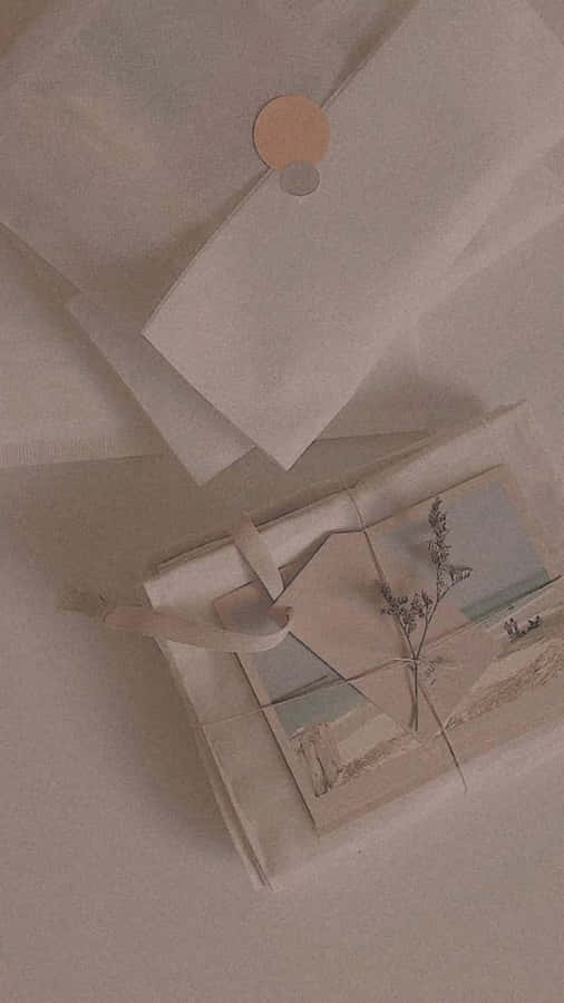 Soft Beige Aesthetic_ Paper Textures And Botanicals Wallpaper