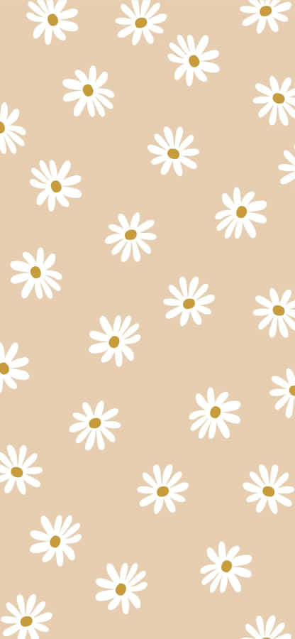 Soft Beige Daisy Pattern.jpg Wallpaper