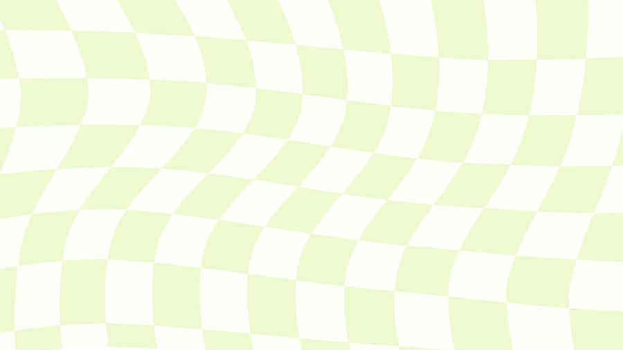 Soft Green Checkered Wave Pattern Wallpaper