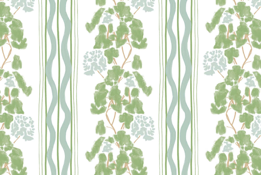 Soft Green Plant Pattern Design Wallpaper