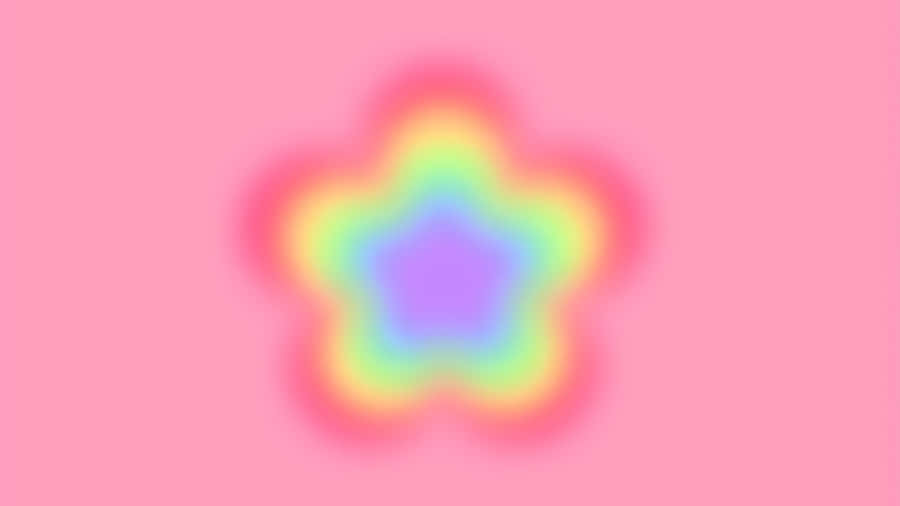 Soft Pastel Rainbow Flower Wallpaper