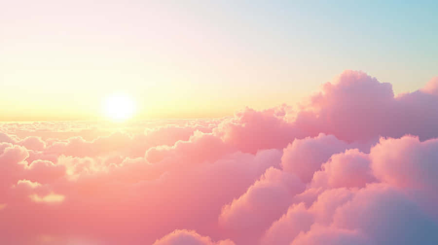 Soft Pink Clouds Illuminated By Rising Sun Wallpaper