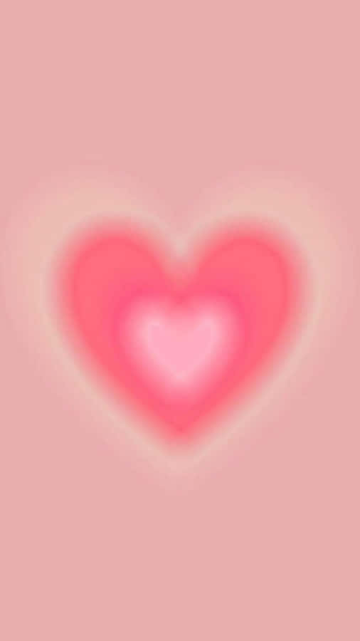 Soft Pink Heart Glow Wallpaper