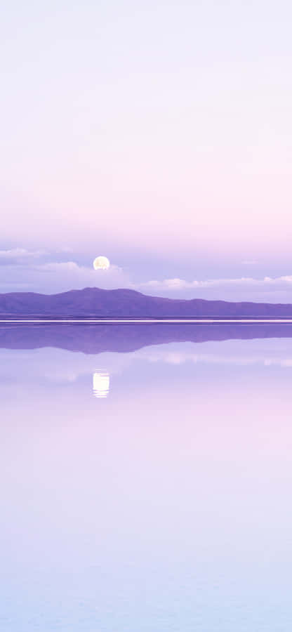 Soft Purple Landscapewith Moon Wallpaper