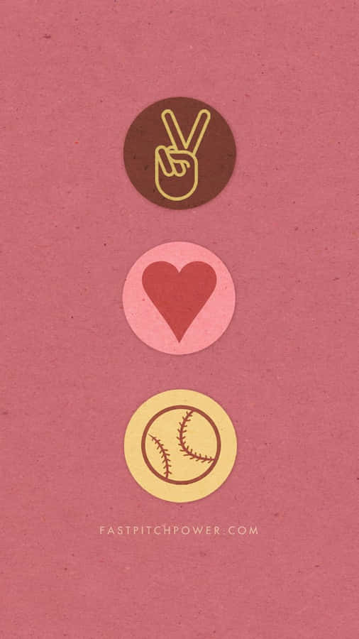 Softball Love Peace Aesthetic Wallpaper